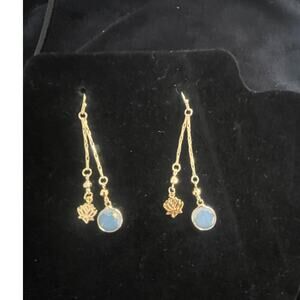 Designer Kendra Scott Gold-tone and Gem Dangle Earrings